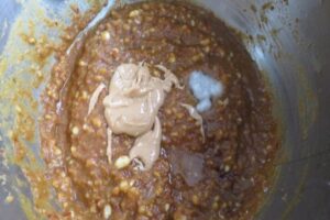 peanut butter and coconut oil added to the sauce