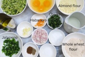 prepared ingredients in bowls