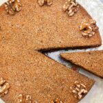 whole wheat cake recipe on a white platter