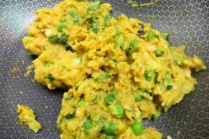 sweet potato filling with peas