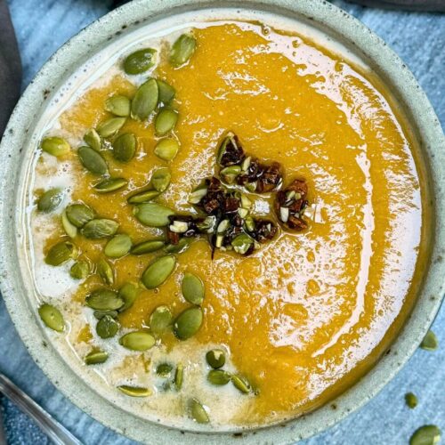 kabocha squash soup recipe with pumpkin seeds