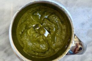 rosemary pesto in a spice grinder