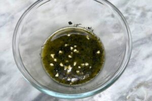 lemon poppy seed vinaigrette in a bowl