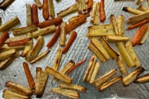 air fried parsnips and carrots