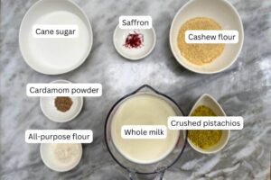 measured ingredients in bowls