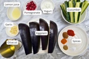 measured ingredients in bowls
