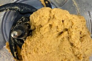 ravioli dough combined in a food processor