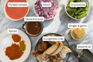 measured ingredients in bowls