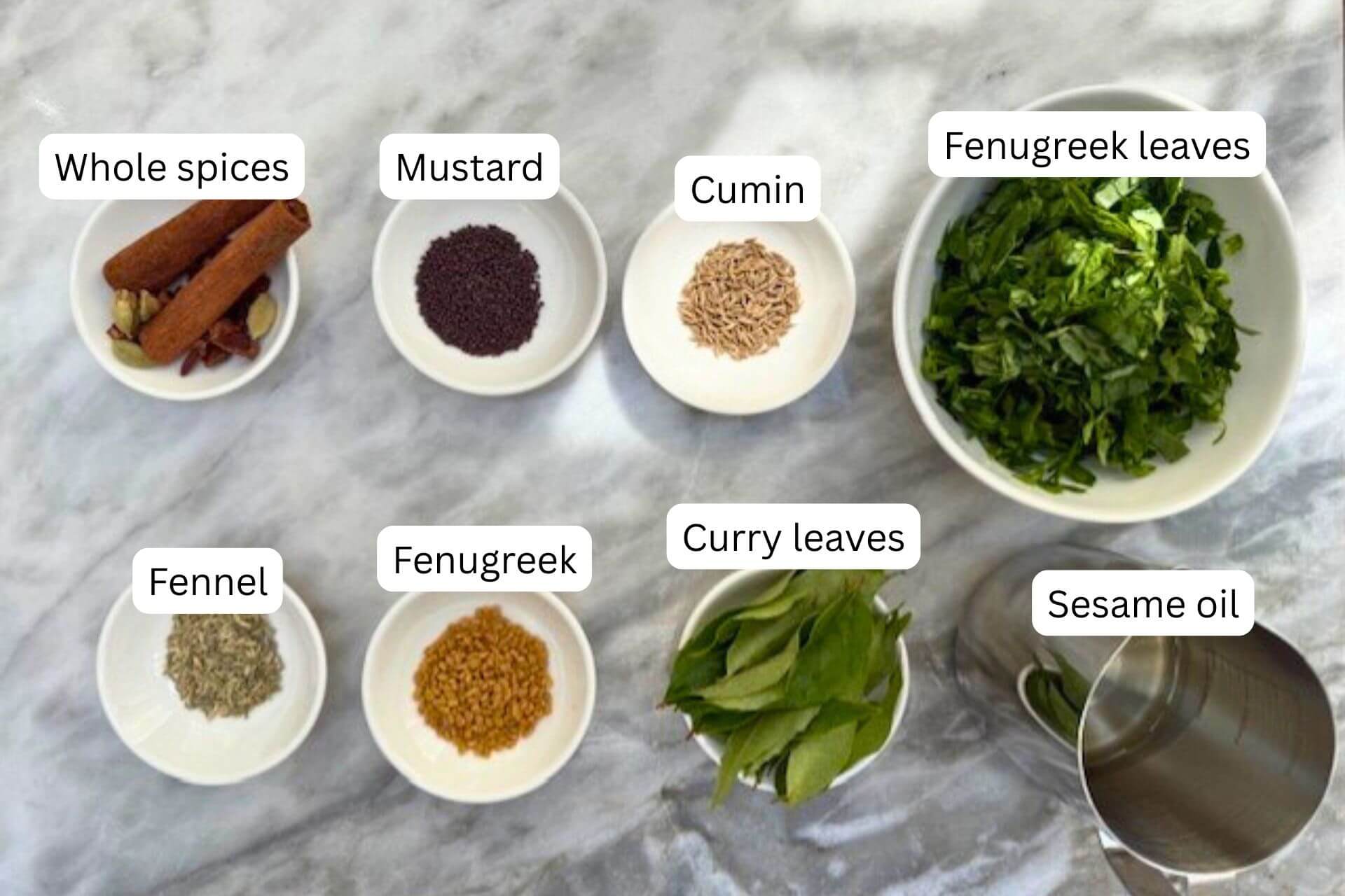 measured ingredients for the tempering