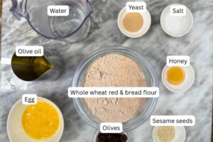 measured ingredients in bowls