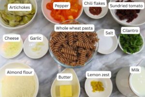 measured ingredients in bowls