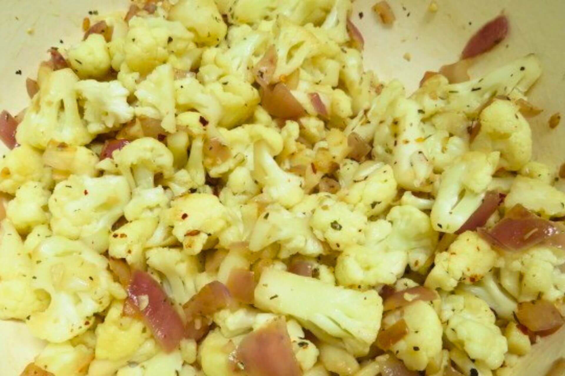 cauliflower sauteed with onion and garlic