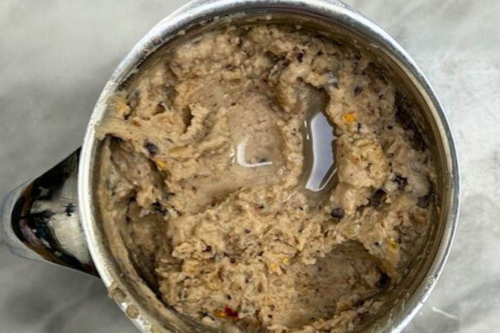 black-eyed pea dip in a spice grinder