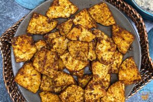 roasted celery root in a plate