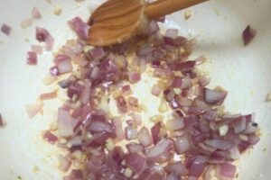 onion sauteed in the Dutch oven