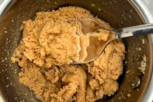 peanuts ground with onion and garlic