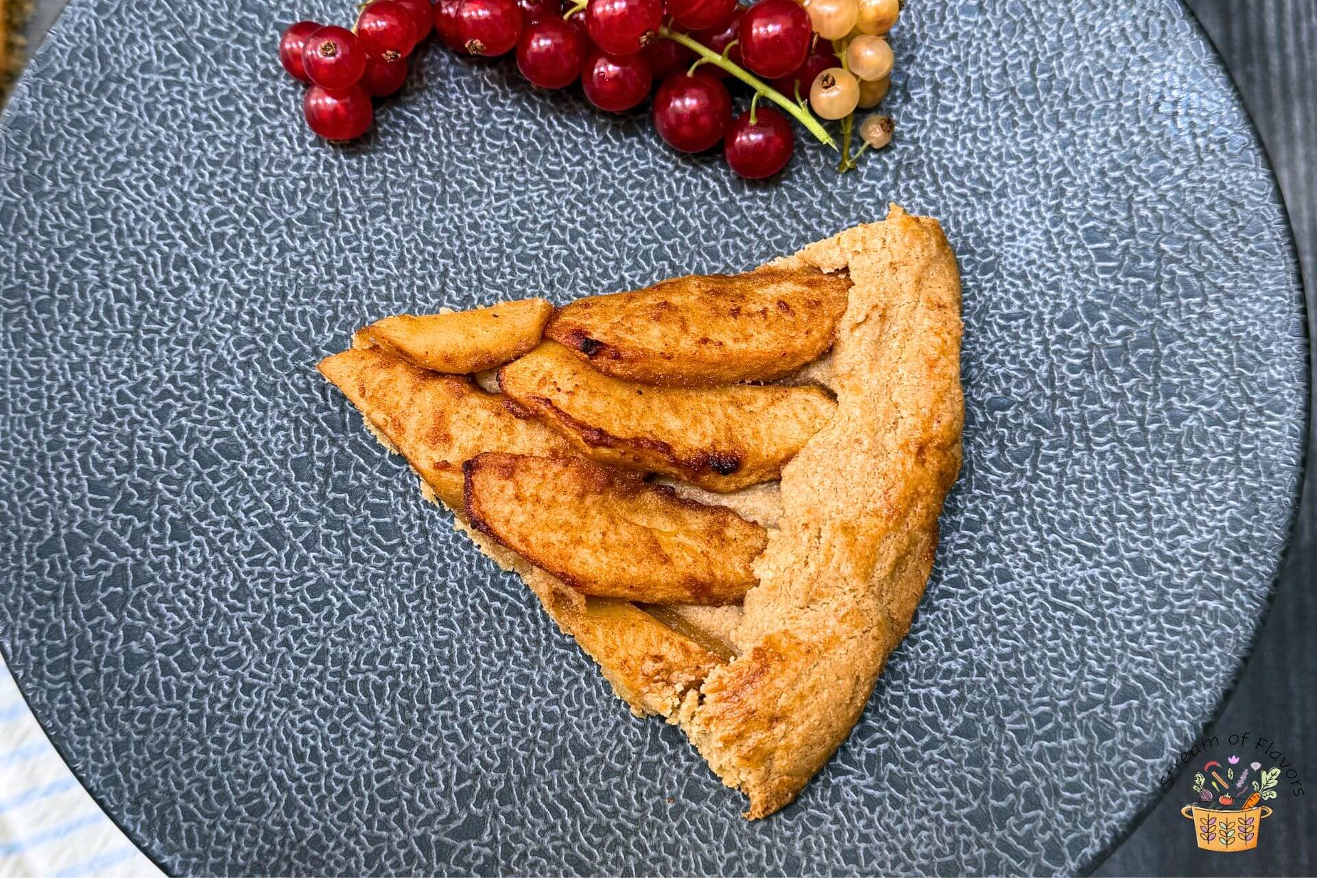 easy apple galette recipe with currants on the side