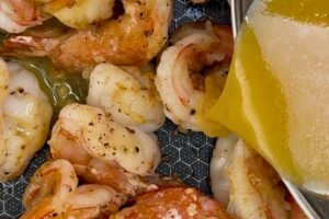 sauce added to the shrimp