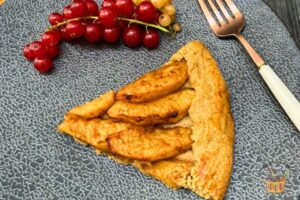 Easy apple galette recipe with red currants on the side