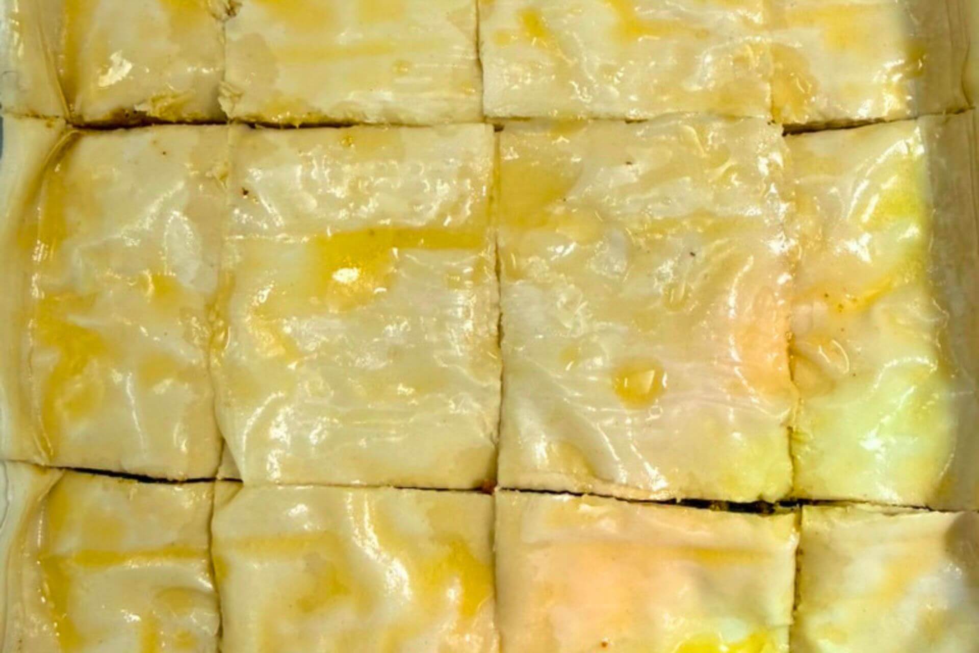 phyllo pastry sheets cut into 16 squares