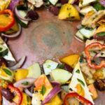 horiatiki slad recipe on a brown platter