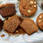 oat flour muffins on a tray