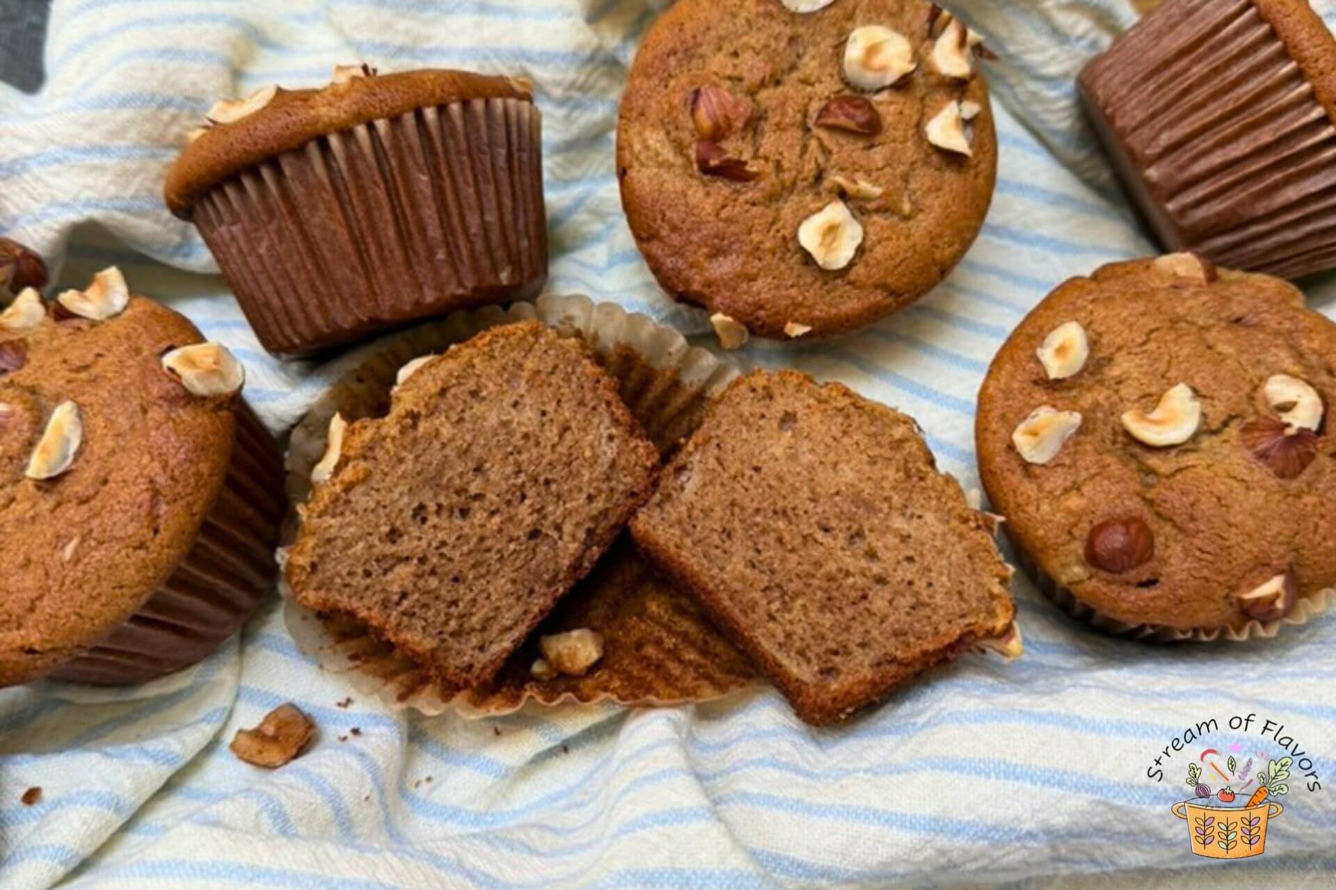 oat flour muffins on a tray