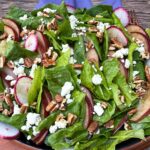 pear lettuce salad in a bowl