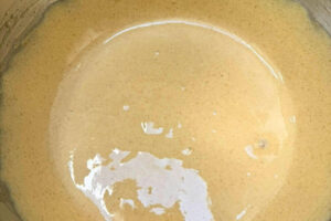 final batter after adding flours and pears
